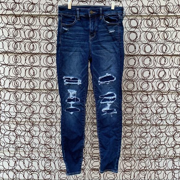 AEO Hi Rise Jegging distressed front size 4 Regular - Picture 1 of 6